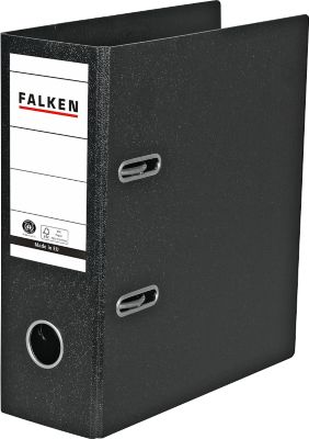 Falken Ordner, DIN A5 hoch, schwarz, Rückenbreite 80 mm