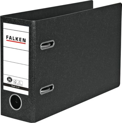 Falken Ordner, DIN A5 quer, Rückenbreite 80 mm, Hartpappe, schwarz