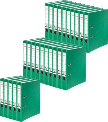 FALKEN Recycolor Ordner, DIN A4, Rückenbreite 50 mm, 25 Stück, grün