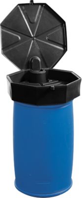 Fasstrichter, Polyethylen, schwarz, Ø 690 x H 190 mm, Füllvolumen 22 l, mit Deckel