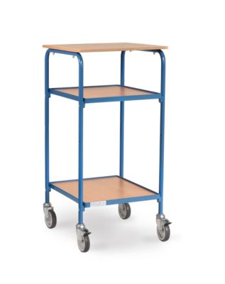 fetra® Rollpult, 4 Lenkrollen, 2 variable Ablageböden, Schreibfläche 605 x 591 mm