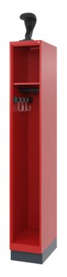 Feuerwehrspind C+P Evolo EXPERT, 1 Abteil, mit Sockel, B 300 x T 500 x H 1950 mm, RAL 3000 Feuerrot/RAL 7016 Anthrazitgrau