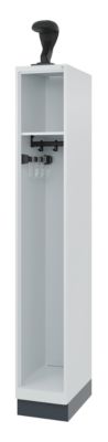 Feuerwehrspind C+P Evolo EXPERT, 1 Abteil, mit Sockel, B 300 x T 500 x H 1950 mm, RAL 7035 Lichtgrau/RAL 7016 Anthrazitgrau