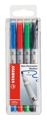 Folienschreiber OHPen universal, non-permanent - im 4er-Etui, 1,0 mm