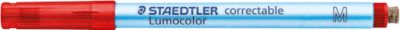 Folienstifte Staedtler Lumocolor® correctable 305, Linienbreite M, trocken abwischbar, 10 St., rot