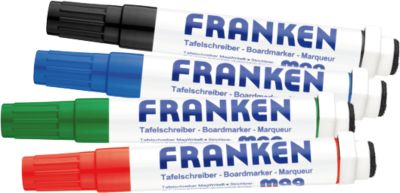 Franken Kombimarker Magwrite Z1703, 4 Stück, farblich sortiert, magnetisch, inkl. Schwamm