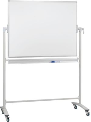 Franken Mobile Drehtafel, 360° schwenkbar, beidseitig beschreibbar, mit Stativ und Rollen, B 1200 x H 900 mm, lackiert weiß