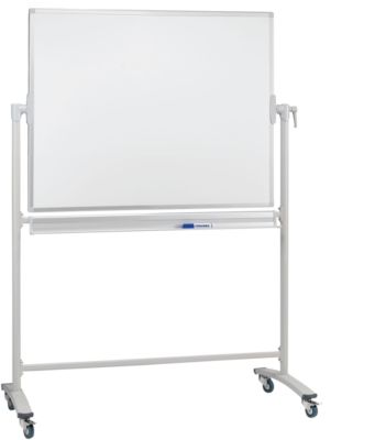 Franken Mobile Drehtafel, 360° schwenkbar, beidseitig beschreibbar, mit Stativ und Rollen, B 1200 x H 900 mm, lackiert weiß
