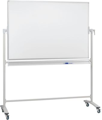 Franken Mobile Drehtafel, 360° schwenkbar, beidseitig beschreibbar, mit Stativ und Rollen, B 1500 x H 1000 mm, lackiert weiß