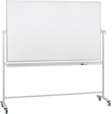 Franken Mobile Drehtafel, 360° schwenkbar, beidseitig beschreibbar, mit Stativ und Rollen, B 1800 x H 1200 mm, lackiert weiß
