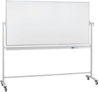 Franken Mobile Drehtafel, 360° schwenkbar, beidseitig beschreibbar, mit Stativ und Rollen, B 2000 x H 1000 mm, lackiert weiß