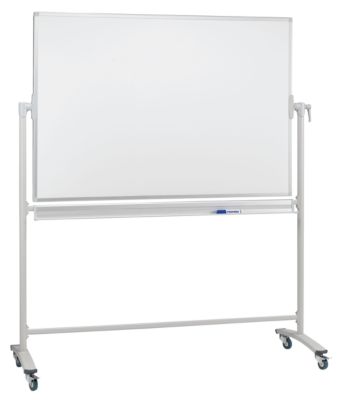 Franken Mobile Drehtafel, 360° schwenkbar, beidseitig beschreibbar, mit Stativ und Rollen, B 2200 x H 1200 mm, lackiert weiß