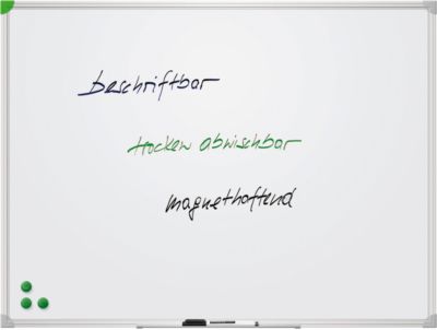 Franken Whiteboard U-Act!Line®, Hoch- & Querformat, emailliert, magnethaftend, recycelbar, mit Ablageschale, B 1200  x H 900 mm