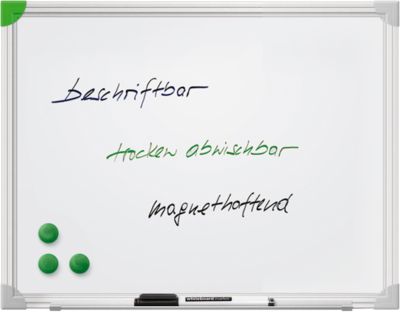 Franken Whiteboard U-Act!Line®, Hoch- & Querformat, emailliert, magnethaftend, recycelbar, mit Ablageschale, B 600 x H 450 mm