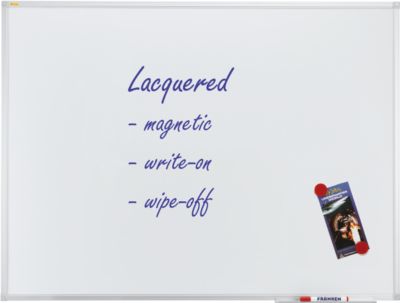 Franken Whiteboard X-tra!Line, Wandmontage im Hoch- & Querformat, Stahl weiß lackiert & Aluminiumrahmen, magnethaftend, Ablageschale, B 1200 x H 900 mm