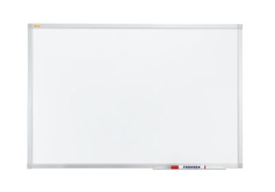Franken Whiteboard X-tra! Line, Wandmontage im Hoch- & Querformat, weiß emailliert, antimikrobiell, Aluminiumrahmen, magnethaftend, Ablageschale, B 900 x H 600 mm, SC3802