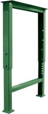 Fußgestell für Arbeitsplatte, höhenverstellbar, T 665 mm, grün