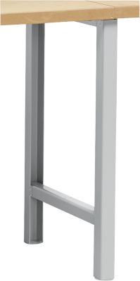 Fußgestell für Arbeitsplatte, nicht höhenverstellbar, hellsilber