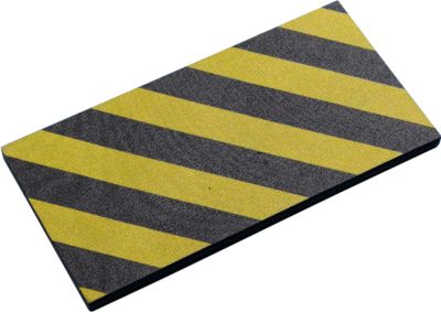 Garagen Wandschutzpolster Mottez, für den Innenbereich, selbstklebend, waschbar, L 0,5 m x B 250 x H 25 mm, PU-Schaumstoff, gelb-schwarz, 2 Stück