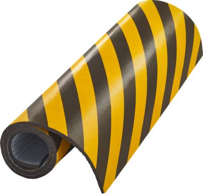 Garagen Wandschutzpolster Mottez, für den Innenbereich, selbstklebend, waschbar, L 1,5 m x B 1000 x H 10 mm, PU-Schaumstoff, gelb-schwarz