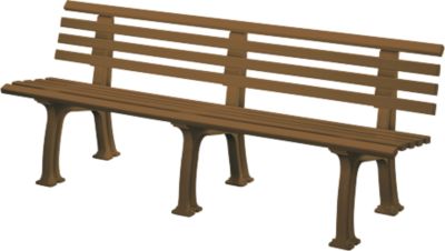 Gartenbank, 4-Sitzer, L 2000 mm, braun