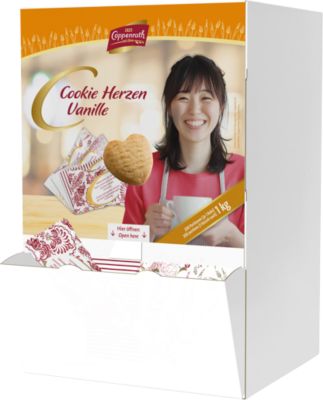 Gebäck Coppenrath Cookie Herzen Vanille, zarte Vanillekekse, 200 Stück, 1 kg