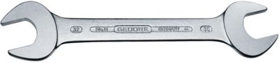 Gedore Doppelmaulschlüssel 6, SW 24 x 27 mm, Länge 266 mm, CV-Stahl, flach, Sechskant