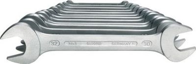 Gedore Doppelmaulschlüsselset 6-8, 8-teilig, SW 6-22 mm, CV-Stahl, Sechskant