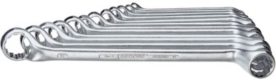 Gedore Doppelringschlüsselset 2-8, 8-teilig, SW 6-22 mm, CV-Stahl, tief gekröpft, Zwölfkant mit UD-Profil