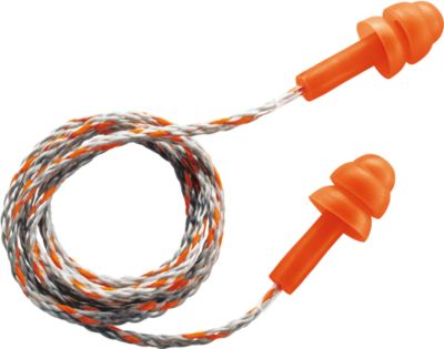 Gehörschutzstöpsel uvex whisper, Grösse M, SNR 23 dB, EN 352-2, mit Kordel, 50 Paar in Pappkarton, orange