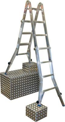 Gelenk-Teleskopleiter, mit 4 x 4 Sprossen