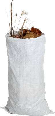 Gewebesack, bis 50 kg, extrem reißfest, Öffnung oben, mit Kopfsaum, B 750 x H 1250 mm, Polypropylen unbeschichtet, weiß, 10 Stück