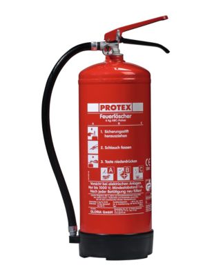 Gloria Feuerlöscher PDE6 Protex, DIN EN 3, Löschleistung 27 A/183 B/C, Spritzdauer 9,8 s, Aluminium, rot