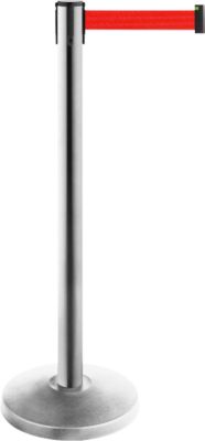 Gurtpfosten ALLROUNDLINE, aus Edelstahl, Gurtbandmass L 3500 x B 50 mm, 2-er Set, rot