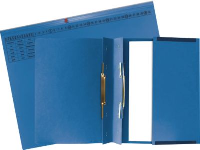Hängehefter Exacompta, für 2 x Linksheftung, gefalzt, Dehnfalte, Organisationsdruck, Blauer Engel, Recycling-Karton, blau, 25 Stück