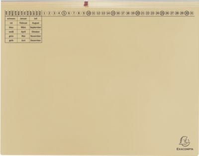 Hängehefter Exacompta, für 2 x Rechtsheftung, gefalzt, Dehnfalte, Organisationsdruck, Recycling-Karton, elfenbein, 25 Stück