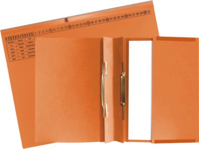 Hängehefter Exacompta, für 2 x Rechtsheftung, gefalzt, Dehnfalte, Organisationsdruck, Recycling-Karton, orange, 25 Stück