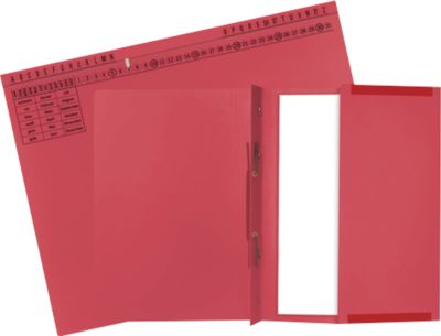 Hängehefter Exacompta, für Links- & Rechtsheftung, gefalzt, Dehnfalte, Organisationsdruck, Blauer Engel, Recycling-Karton, rot, 25 Stück