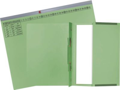 Hängehefter Exacompta, für Rechtsheftung, gefalzt, Dehnfalte, Organisationsdruck, Blauer Engel, Recycling-Karton, grün, 25 Stück