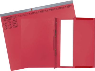 Hängehefter Exacompta, für Rechtsheftung, gefalzt, Dehnfalte, Organisationsdruck, Blauer Engel, Recycling-Karton, rot, 25 Stück