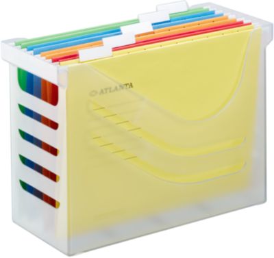 Hängeregisterbox Jalema Re-Solution A4 für 15 Hängemappen, inkl. 5 Mappen, weiß-transparent