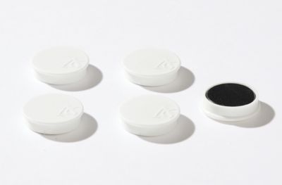 Haftmagnete, Ø 30 mm, Haftkraft ca. 700 g, 5 Stück, weiß