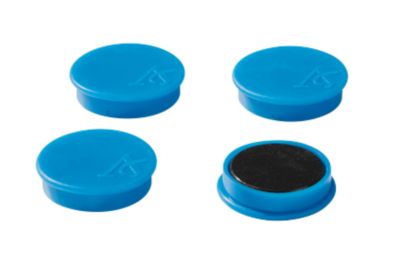 Haftmagnete, Ø 40 mm, Haftkraft ca. 1200 g, 4 Stück, blau