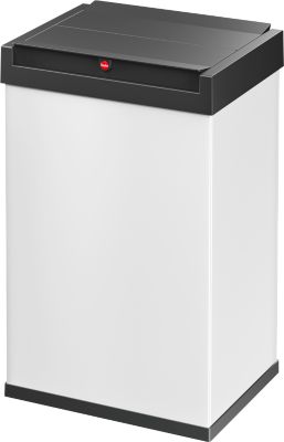 Hailo Afvalbak Big-Box Swing L, rechthoekig, zwenkdeksel, plaatstaal, wit, 35 liter