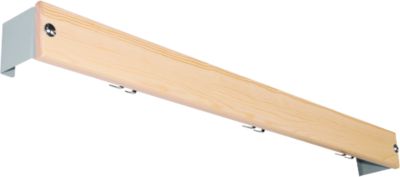 Hakenleiste für Umkleidebank-System, 1015 mm lang, Holz, lichtgrau