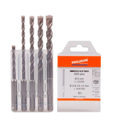 Hammerbohrer-Set PROJAHN SDS-plus ECO, 5-tlg., für Beton/Mauerwerk/Naturstein, Ø 6-12 mm