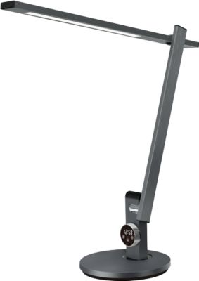 Hansa-by-styro Beam LED-Tischlampe, stufenlos dimmbar, Memory-Funktion, Drehknopfsteuerung, dunkelgrau