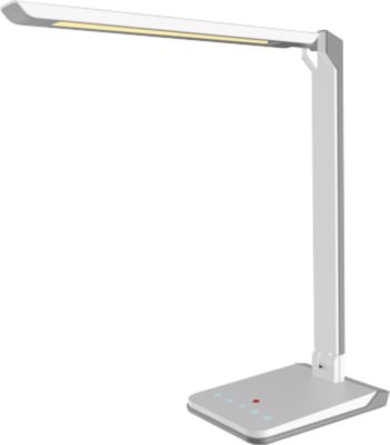 Hansa-by-styro Lumina LED-Tischleuchte, dimmbar, zuschaltbarer Lichtsensor, 3 Farbtemperaturen, Weiß