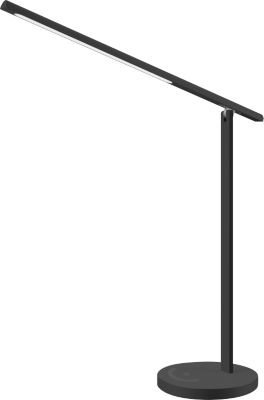 Hansa LED Tischleuchte Halo, 6 Watt, mit Standfuß, Memoryfunktion, 3 Farbtemperaturen, dimmbar, schwarz