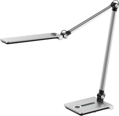Hansa LED Tischleuchte Wave, 3000 - 5800 K, 8,5 W, stufenlos dimmbar, Memoryfunktion, 8,5 W, silber-gebürstet